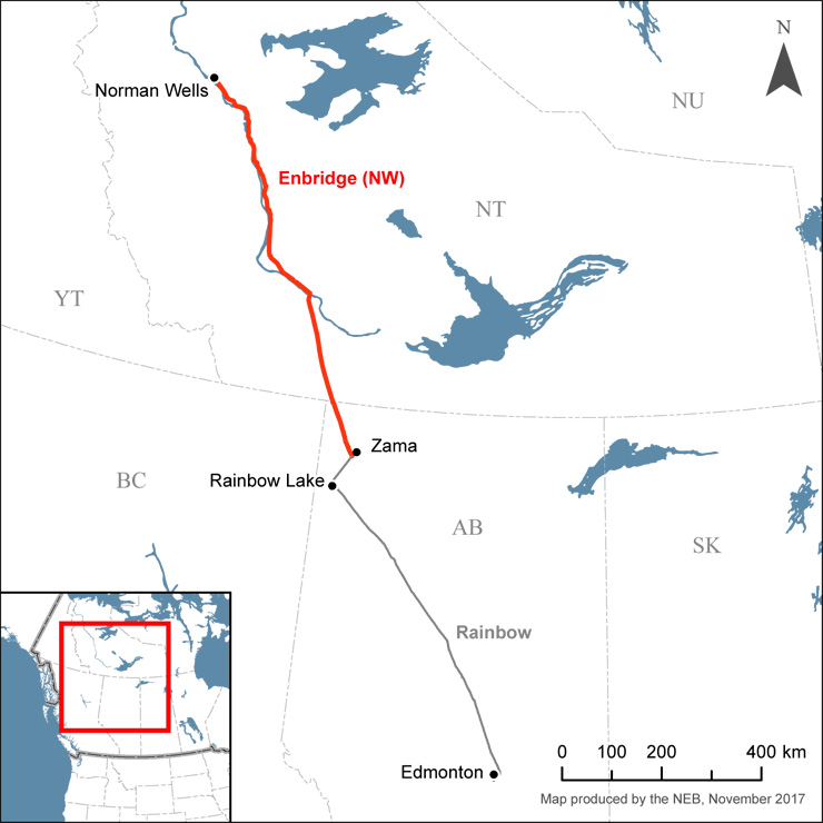 A Canadian Energy Regulator map of line 21.