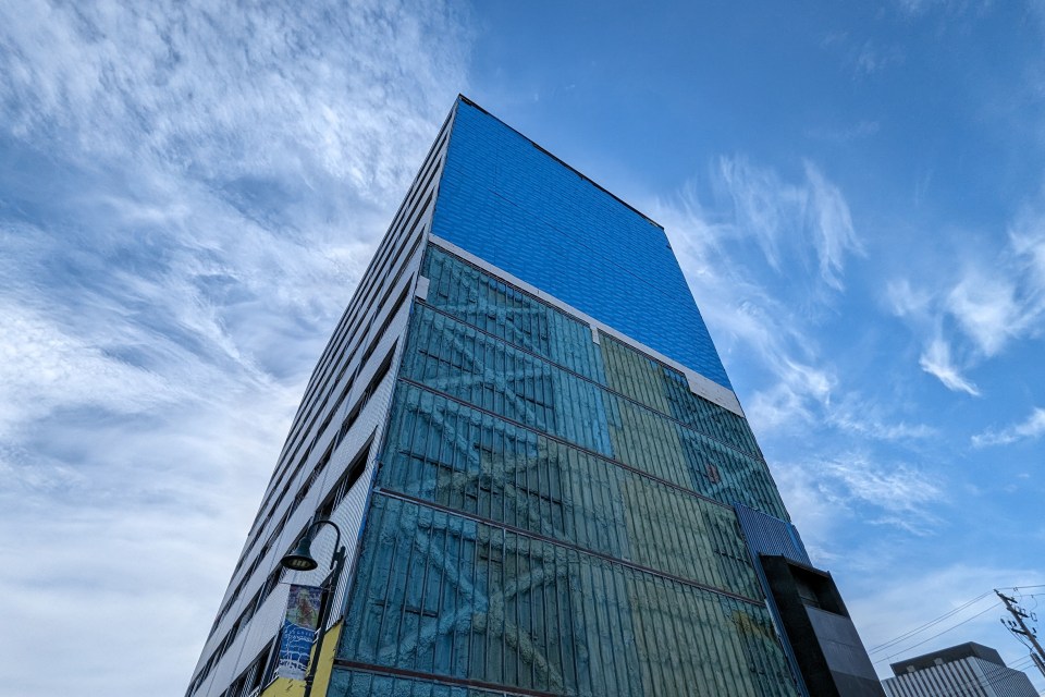 The Bellanca building – now called The Nest – on April 19, 2024. Sarah Pruys/Cabin Radio