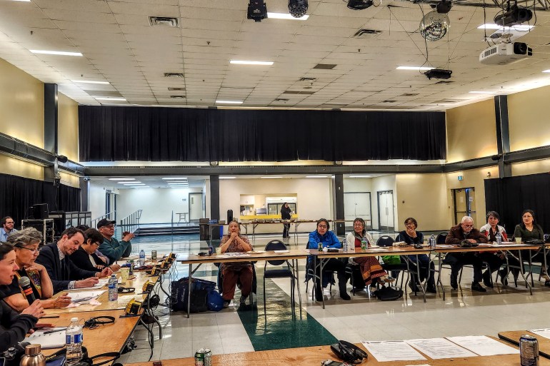 Inuvik's public meeting regarding the draft Missing Persons Act. Karli Zschogner for Cabin Radio