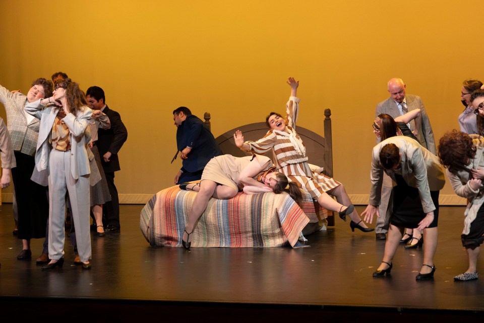 A scene from the dress rehearsal of 9 to 5. Ollie Williams/Cabin Radio