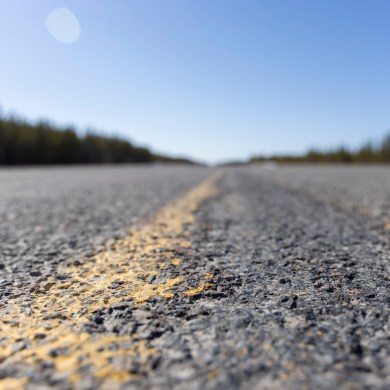 The tarmac of NWT Highway 3. Ollie Williams/Cabin Radio