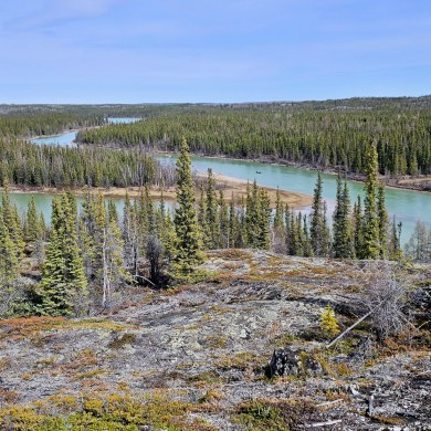 The Yellowknife River in May 2024. Ollie Williams/Cabin Radio
