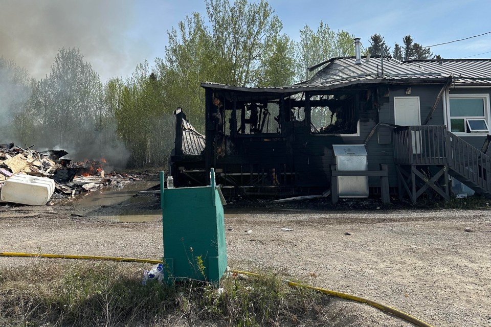 The remains of a home following Saturday's fire. Photo: Louis Balsillie