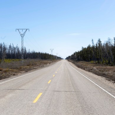 NWT Highway 5 between Hay River and Fort Smith. Ollie Williams/Cabin Radio
