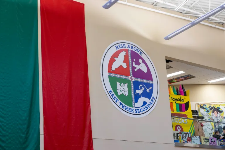 East Three School's foyer. Ollie Williams/Cabin Radio