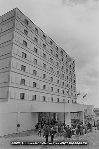 The opening of the Explorer Hotel in spring 1974. Native Press/NWT Archives