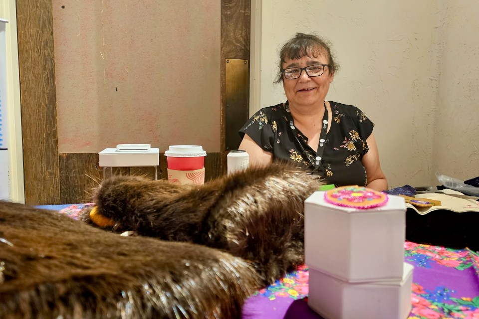 Debbie McNeely said she had nearly sold out by 4pm on Saturday. Ollie Williams/Cabin Radio