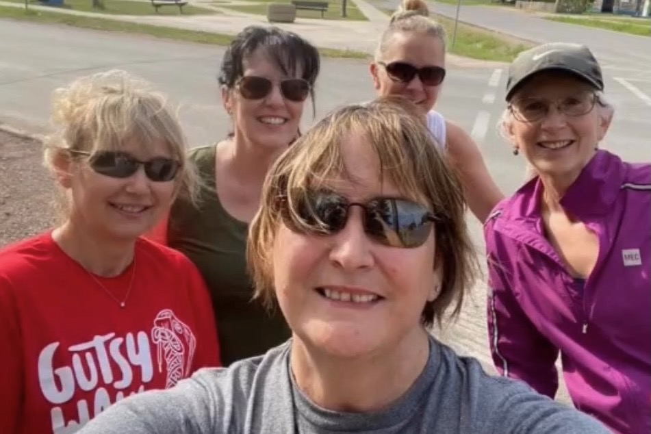 Melanie Kearley and friends on a previous Gutsy Walk. Photo supplied by Crohn's and Colitis Canada