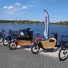 A fleet of Shift bicycles ready for participants at Somba K'e Park in Yellowknife