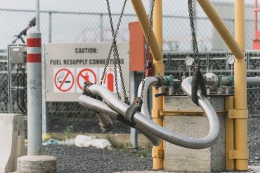 A fuel resupply station in Inuvik. Sarah Pruys/Cabin Radio