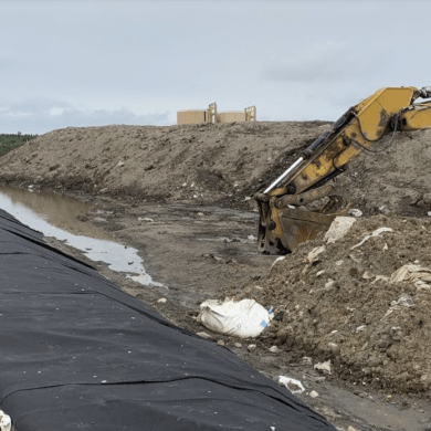 An image from the soil treatment facility in Inuvik in an August 2022 GNWT inspection report.