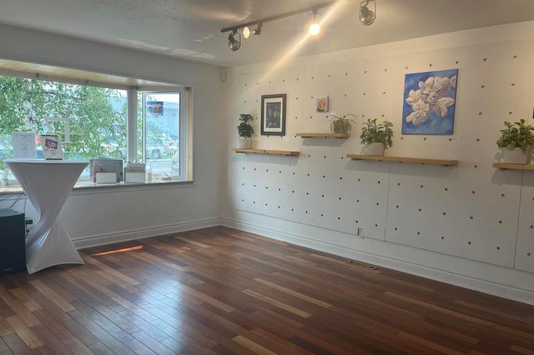 The Gallery on 47th Street hosts the queer art exhibition, put on by the Northern Mosaic Network. Caelan Beard/Cabin Radio