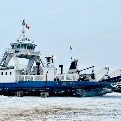 A winter file photo of the MV Louis Cardinal. Photo: GNWT