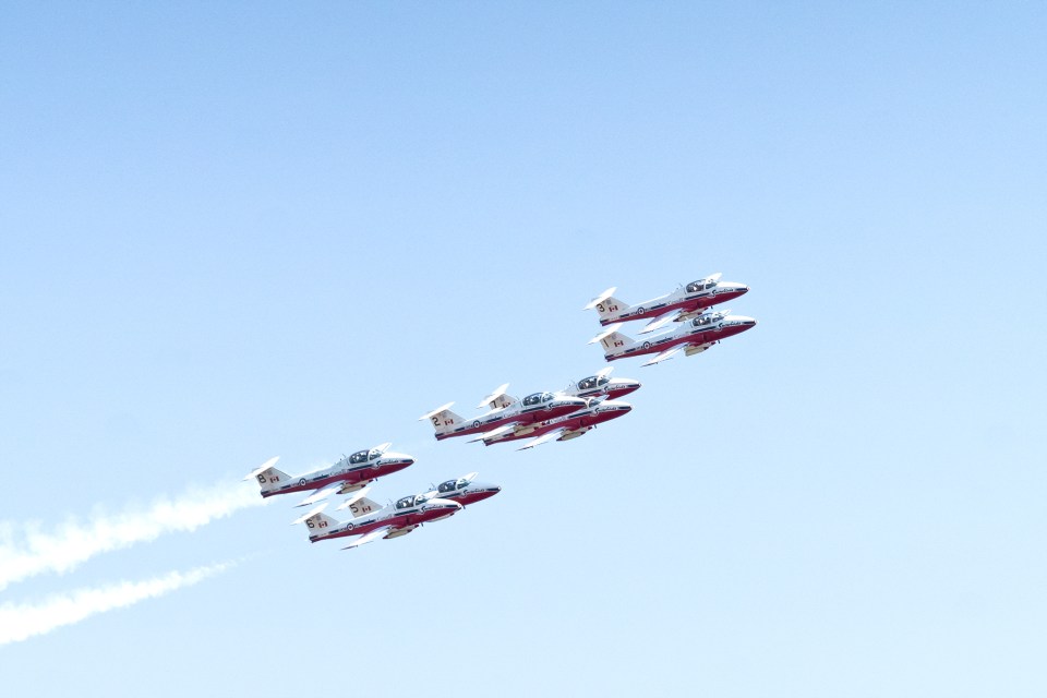 The Snowbirds in formation. Photo: Kevin Klingbeil