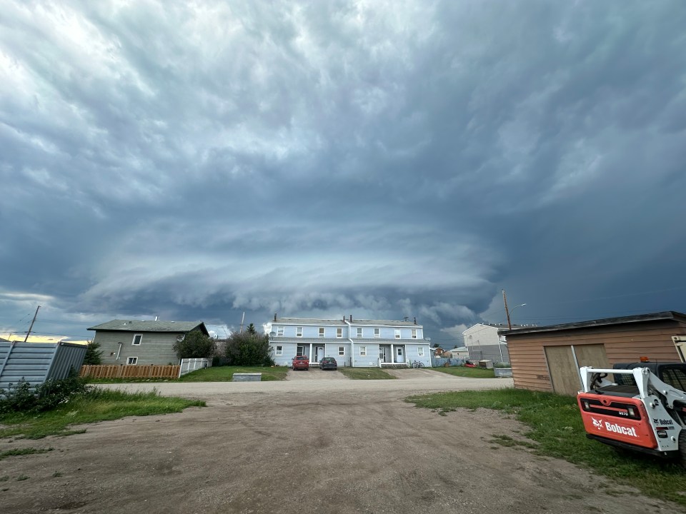 The storm cell over Fort Simpson. Photo: David Myre