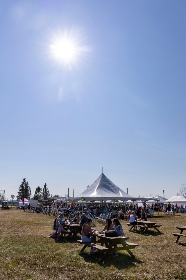 The sun beats down on the Enterprise Gateway Jamboree main tent. Ollie Williams/Cabin Radio