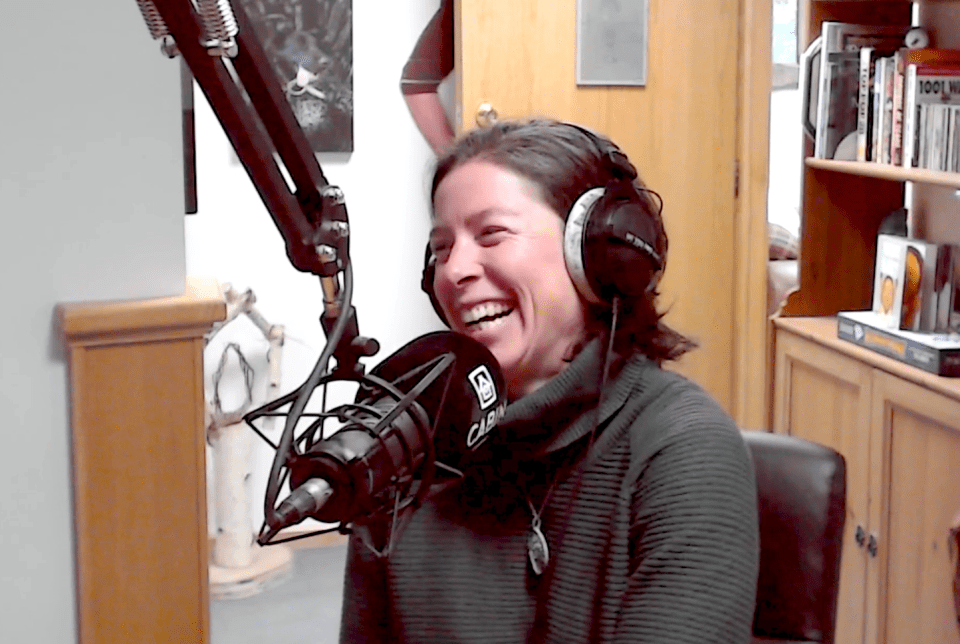 Shauna Morgan during an episode of Cabin Radio's Adult Spelling Bee.