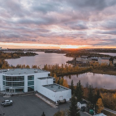 Downtown Yellowknife in September 2024. Sarah Pruys/Cabin Radio