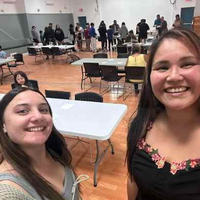 Mary Masuzumi, left, at a sobriety celebration in Norman Wells. Photo submitted by Mary Masuzumi