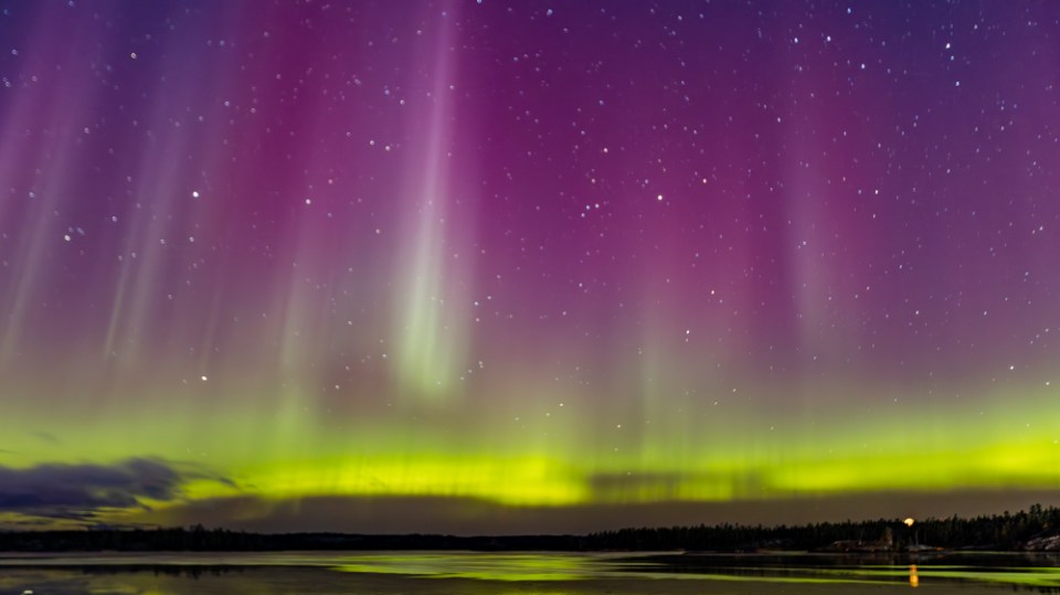 The lights from Kam Lake. Photo: Val Pond