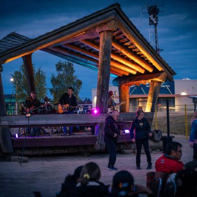 A gazebo at Norman Wells' new Rick Muyres Memorial Park. Josh Ferguson/Breaking Ice Productions