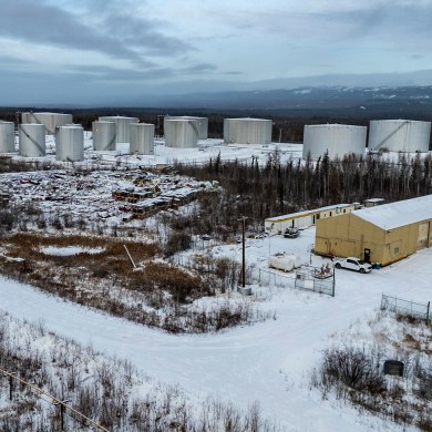Part of Imperial Oil's Norman Wells facility. Andrew Goodwin/Cabin Radio