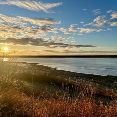 The Mackenzie River in Tulita in October 2024. Andrew Goodwin/Cabin Radio