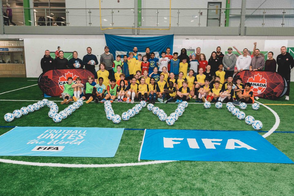 Participants in the Football for Schools program's final day. Sarah Pruys/NWT Soccer