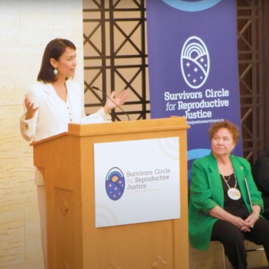 A still from the Senate launch of the Survivors Circle for Reproductive Justice.