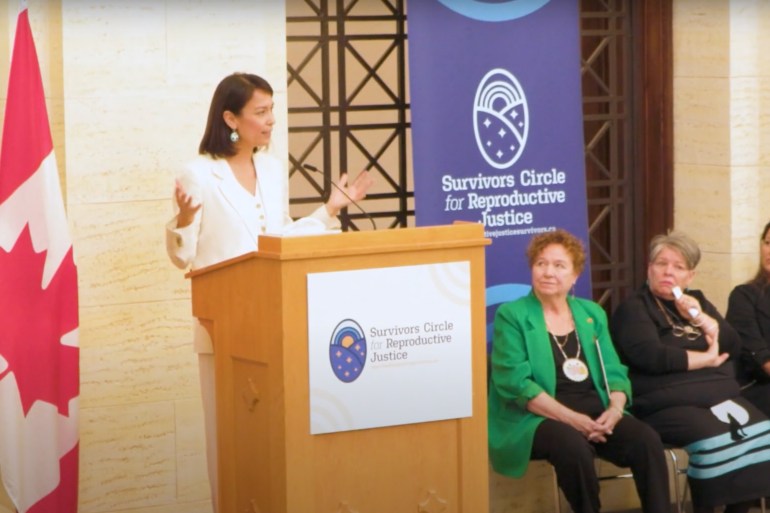 A still from the Senate launch of the Survivors Circle for Reproductive Justice.