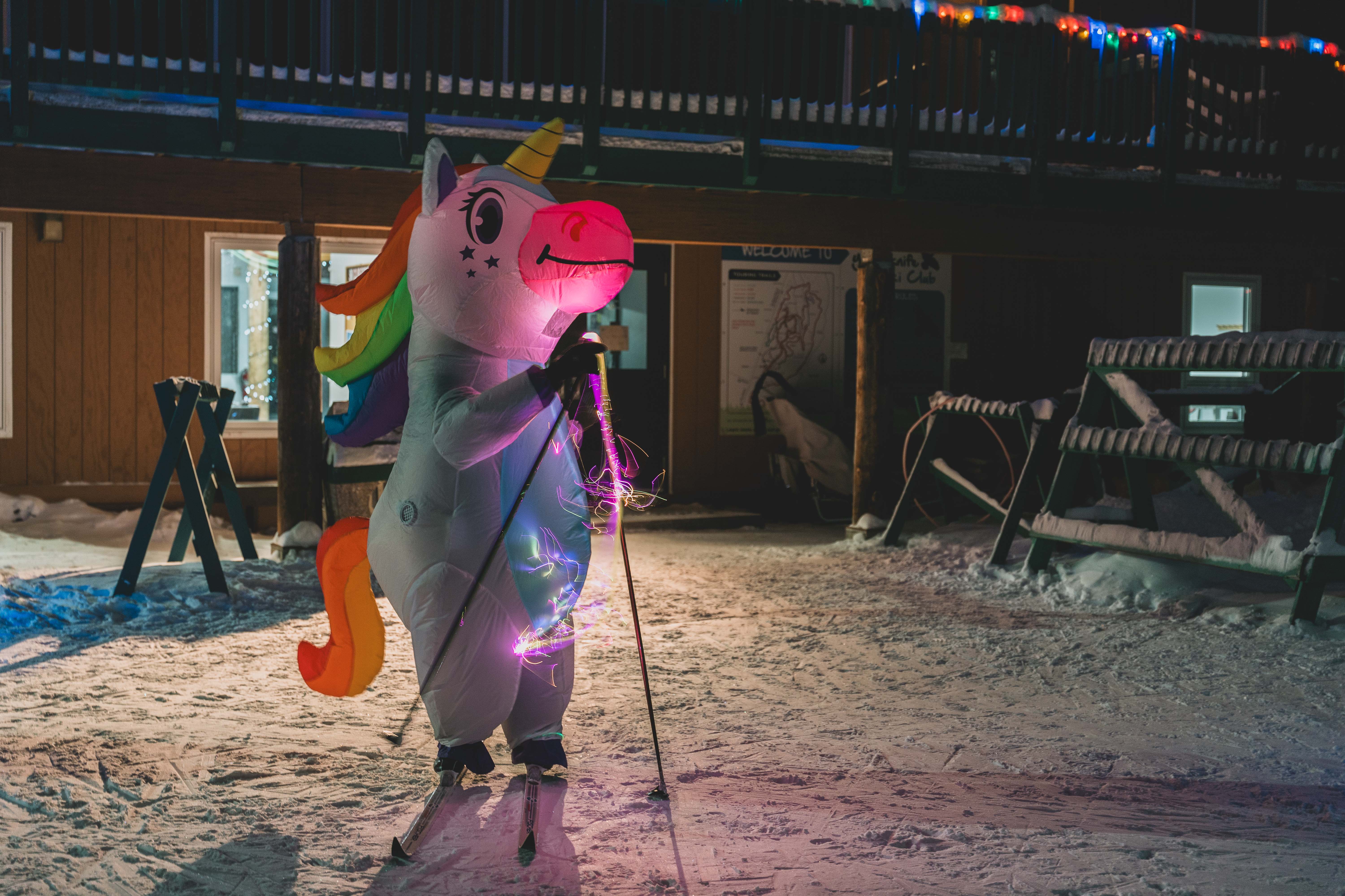 Finding a YK skier in an inflatable? It's like finding a unicorn