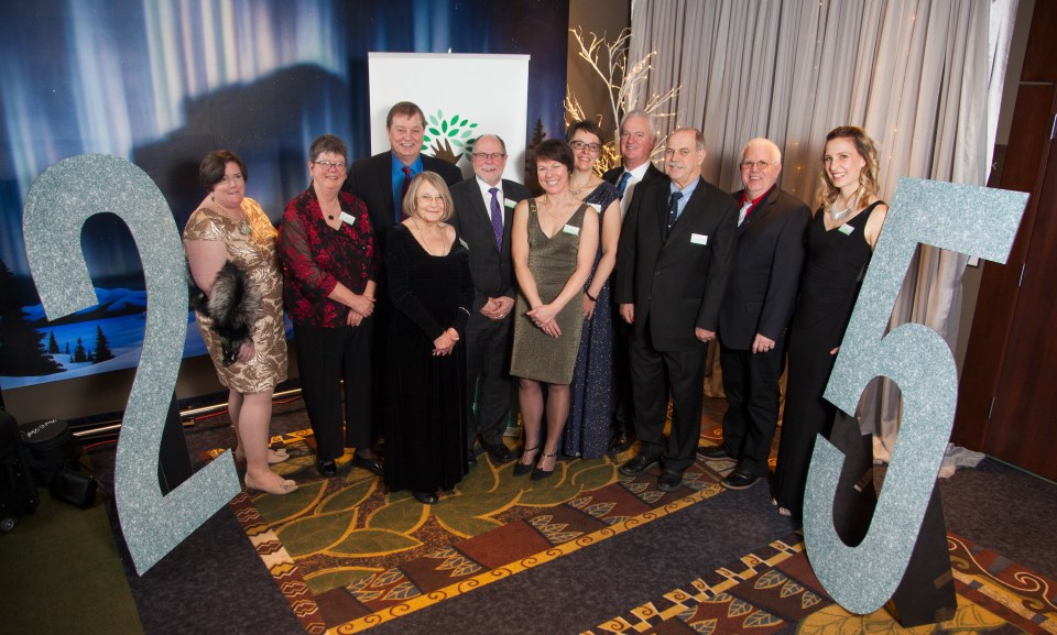 Ian, second from right, with fellow Yellowknife Community Foundation board members at its 25th-anniversary gala in 2018. Photo: Submitted