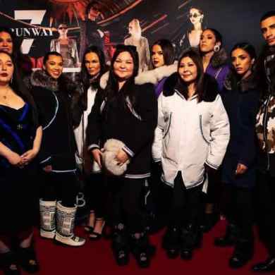 A submitted photo of Dorathy Wright, centre, at a fashion show in New York.