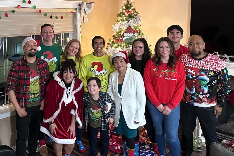 Aaron Hernandez with his family at Christmas. Photo: Submitted