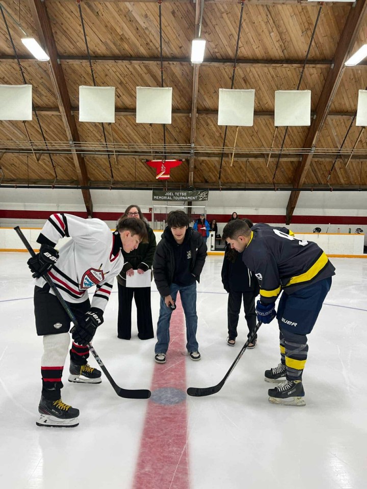 Players in the Joel Tetso Memorial Hockey Tournament. Photo: Submitted