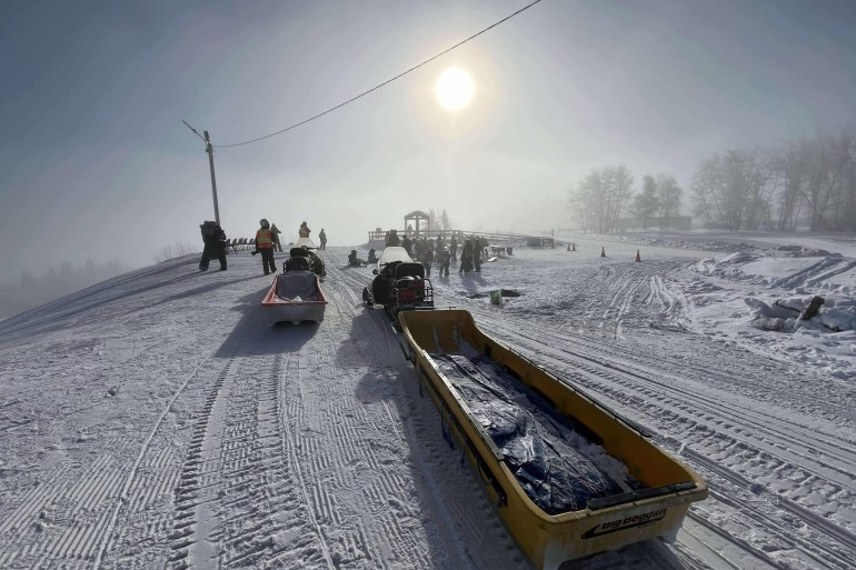 Youth gather at Fort Smith's snowboard hill during Wood Buffalo Frolics 2025. Photo: Submitted