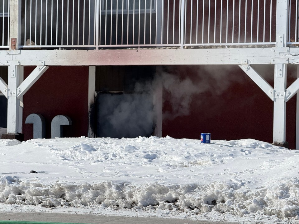 Damage to the building. Ollie Williams/Cabin Radio