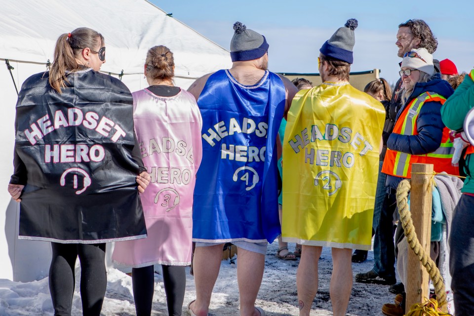 Members of the Headset Heroes before their plunge. Photo: Val Pond Photography