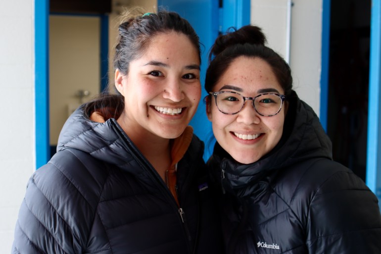 Nikita Gionet, left, and Summer Desjarlais. Ehxea Antoine/Cabin Radio