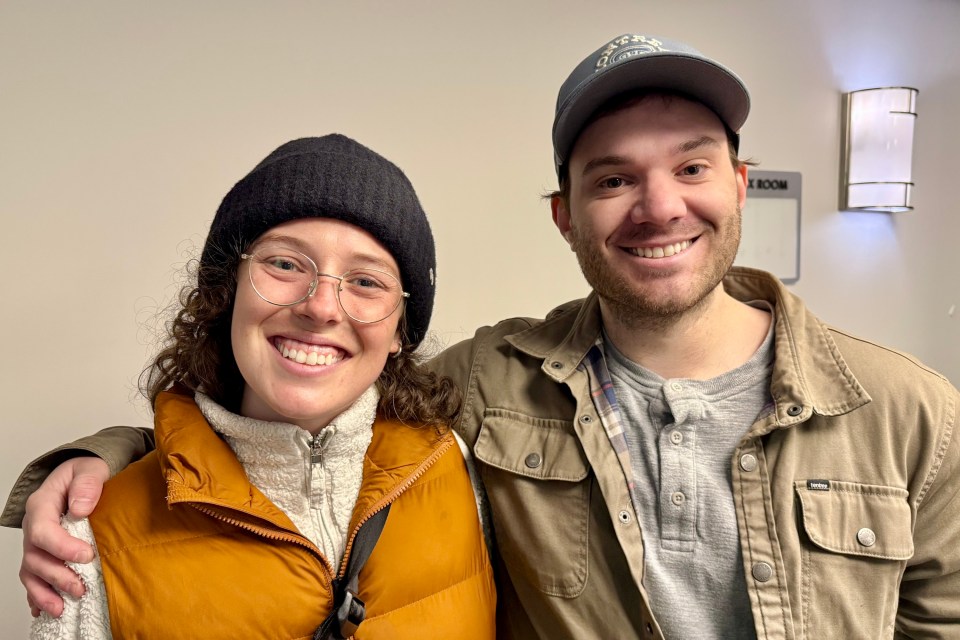 Meaghan Brackenbury, left, and Alex Canuel-Kirkwood. Ollie Williams/Cabin Radio