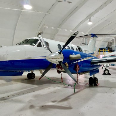 Aircraft in an Air Tindi hangar in 2021. Ollie Williams/Cabin Radio