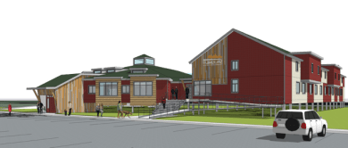 A rendering of the proposed Saliqmiut: Tuktuuyaqtuuq Centre for Arts and Culture.