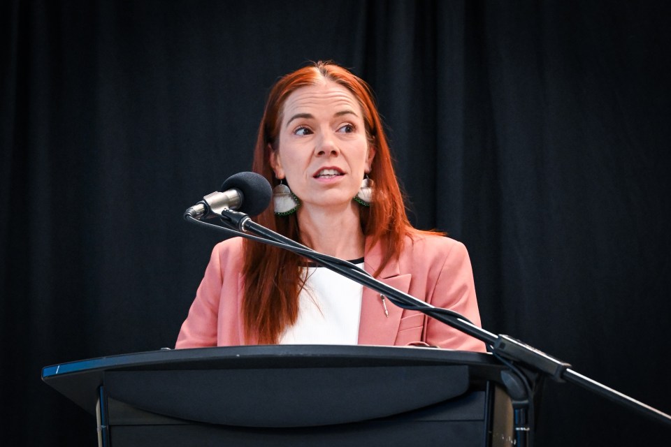 Caroline Wawzonek speaks in Inuvik in June 2025. Tony Devlin/Arctic Development Expo