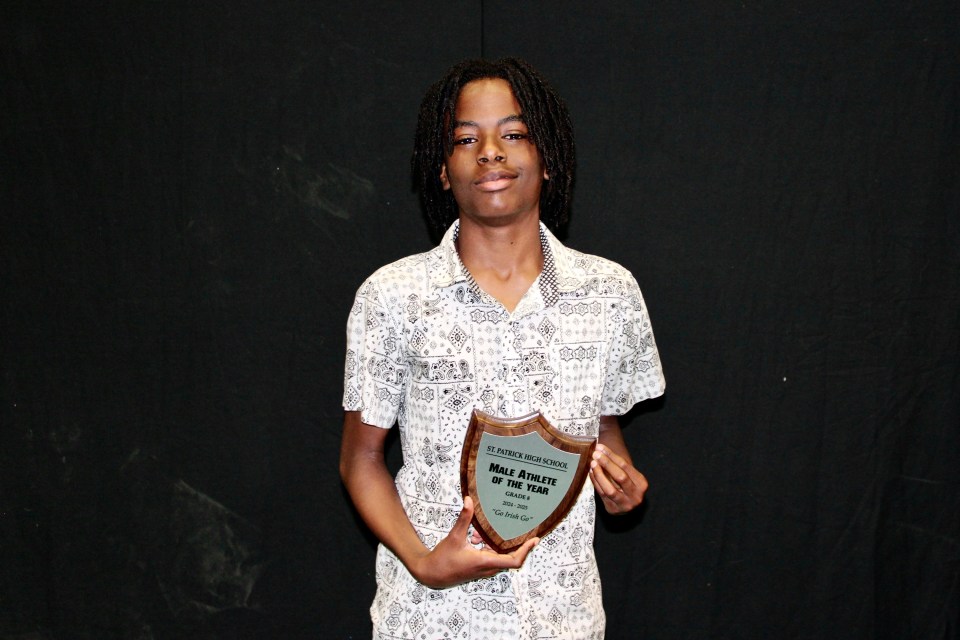 Liv Fondeh with his Male Athlete of the Year plaque. Sara Verheul/Cabin Radio