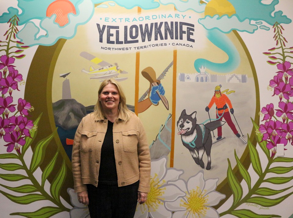 Hanna-Leena Korteniemi at the Yellowknife Visitor Centre. Serra Hamilton/Cabin Radio
