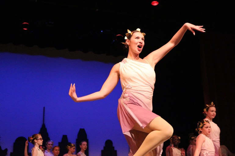 Symone Berube performing Hercules on the NACC stage. Serra Hamilton/Cabin Radio