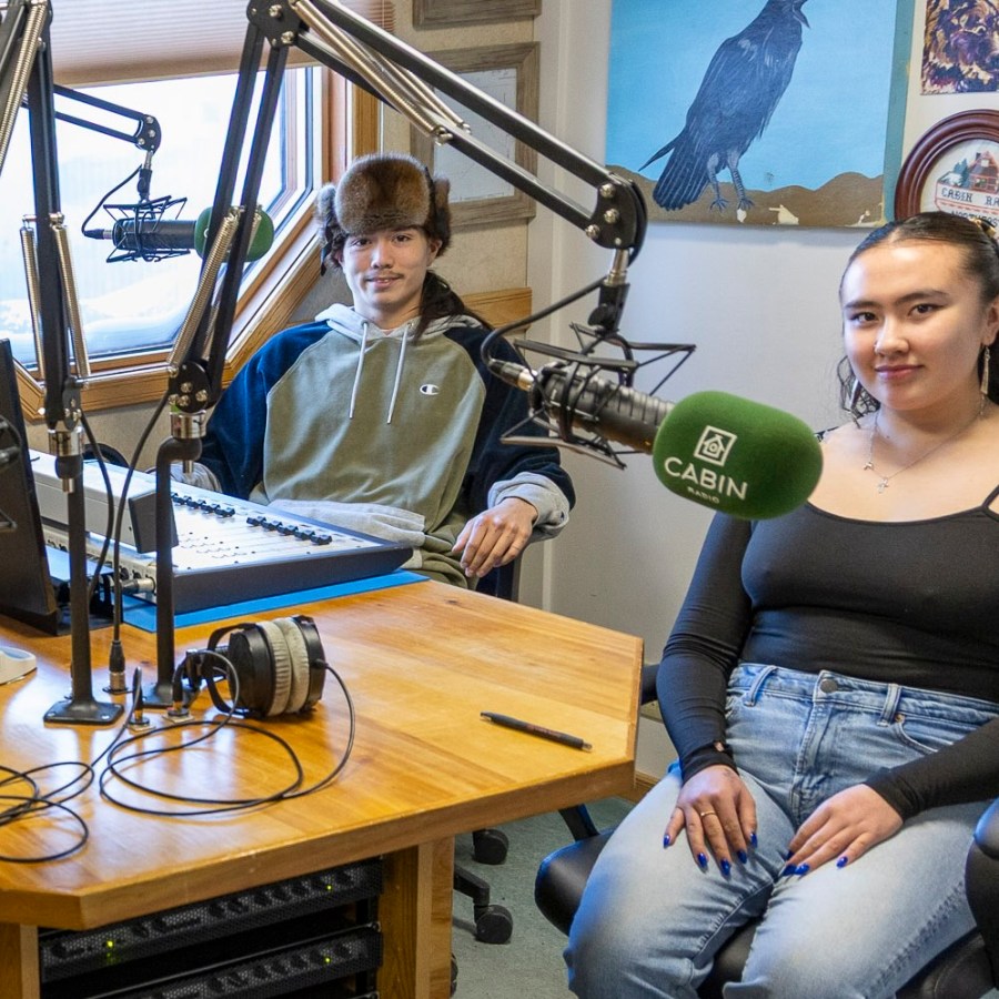 Ehxea Antoine, left, and Jasmine Nasogaluak. Ollie Williams/Cabin Radio