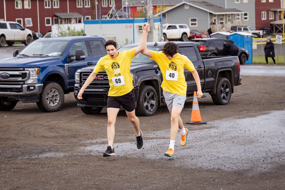 The first two finishers of the five-kilometre event. Ollie Williams/Cabin Radio