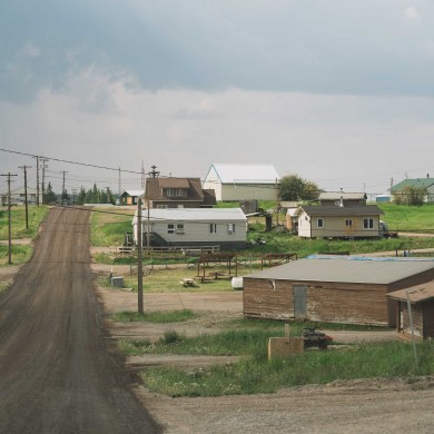 A file photo of Fort Good Hope in June 2025. Sarah Pruys/Cabin Radio