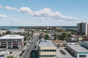 Downtown Yellowknife on June 18, 2025. Sarah Pruys/Cabin Radio